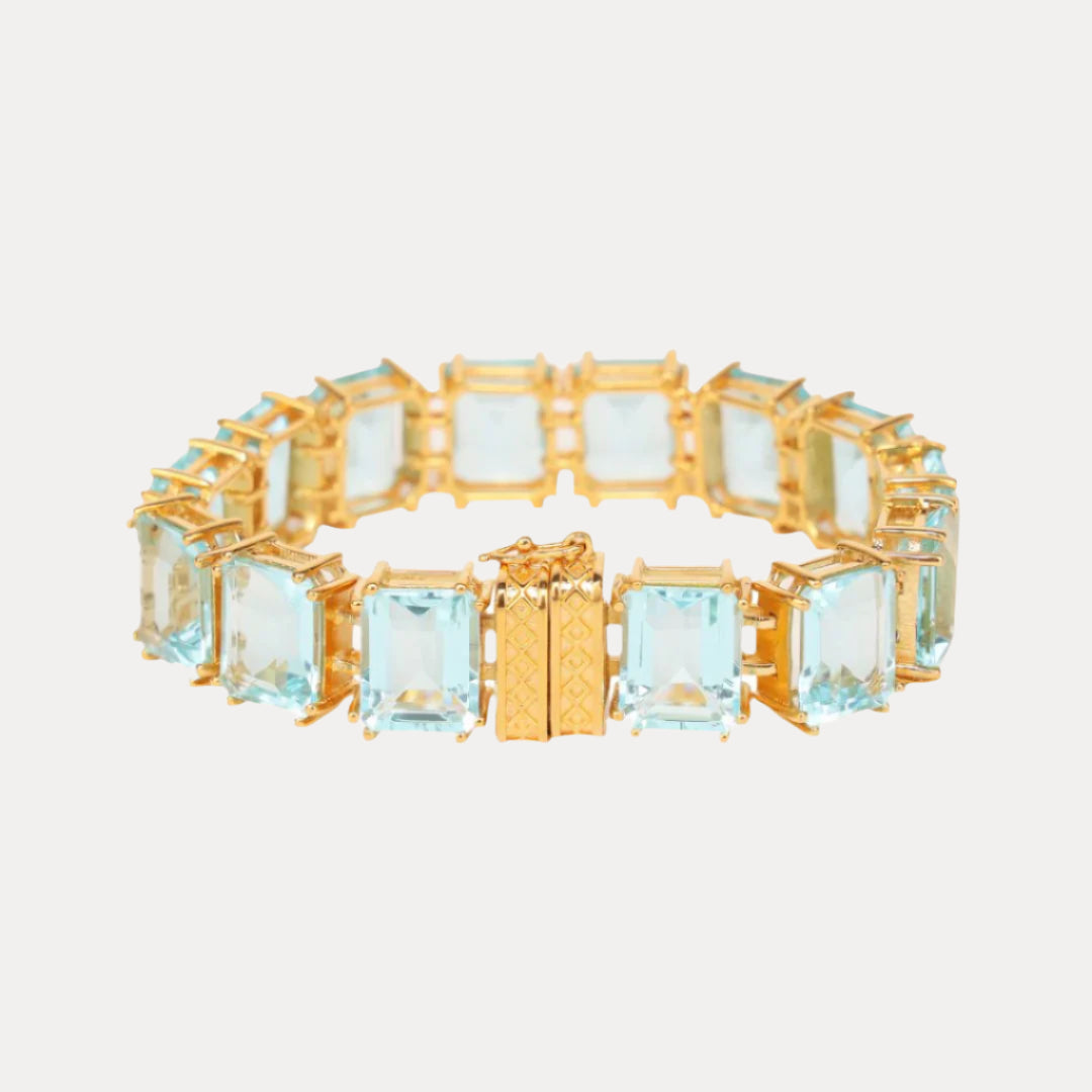 Princess Cut Jewels With Gold Clasp - Dahlia Bracelet | BuDhaGirl