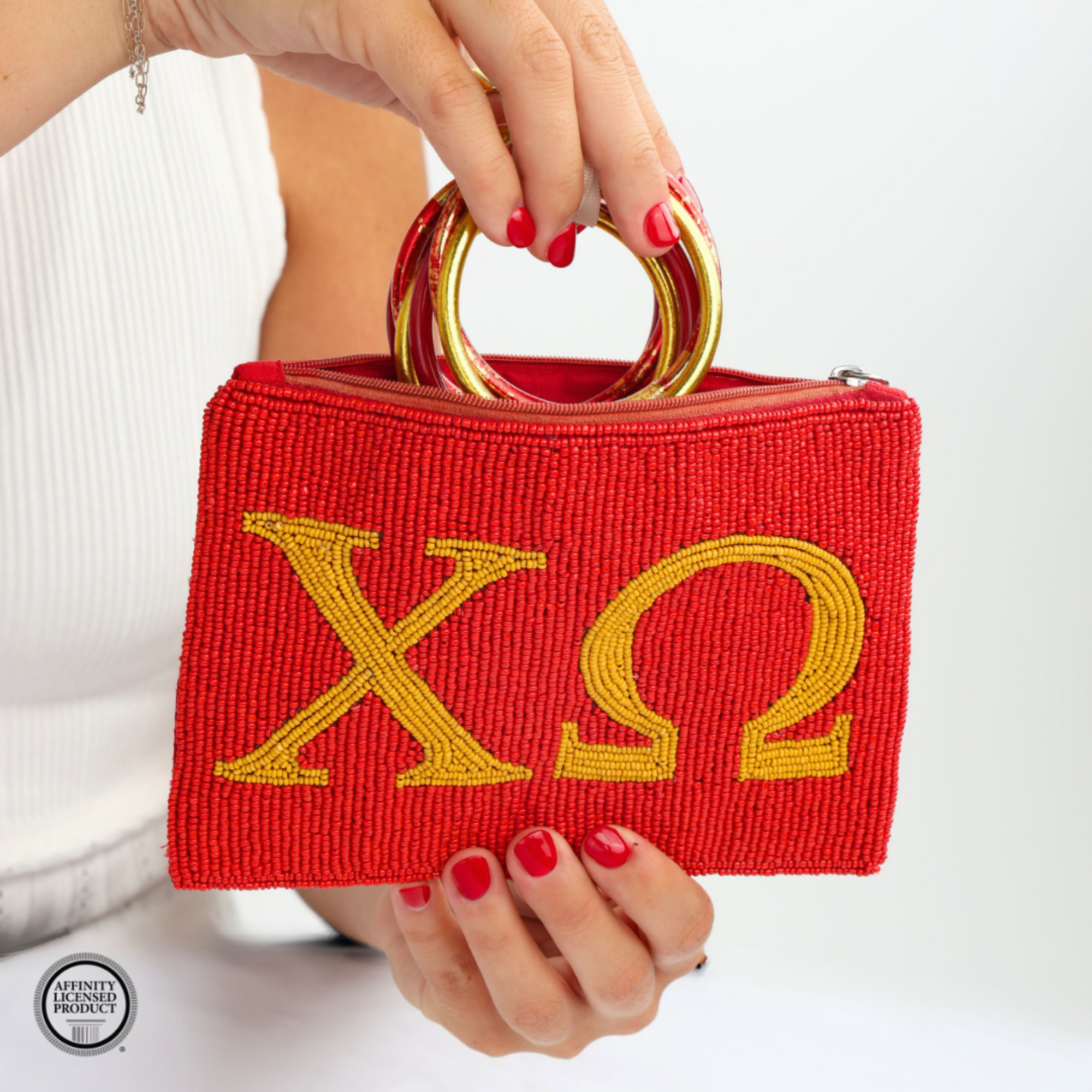Chi Omega Beaded Pouch
