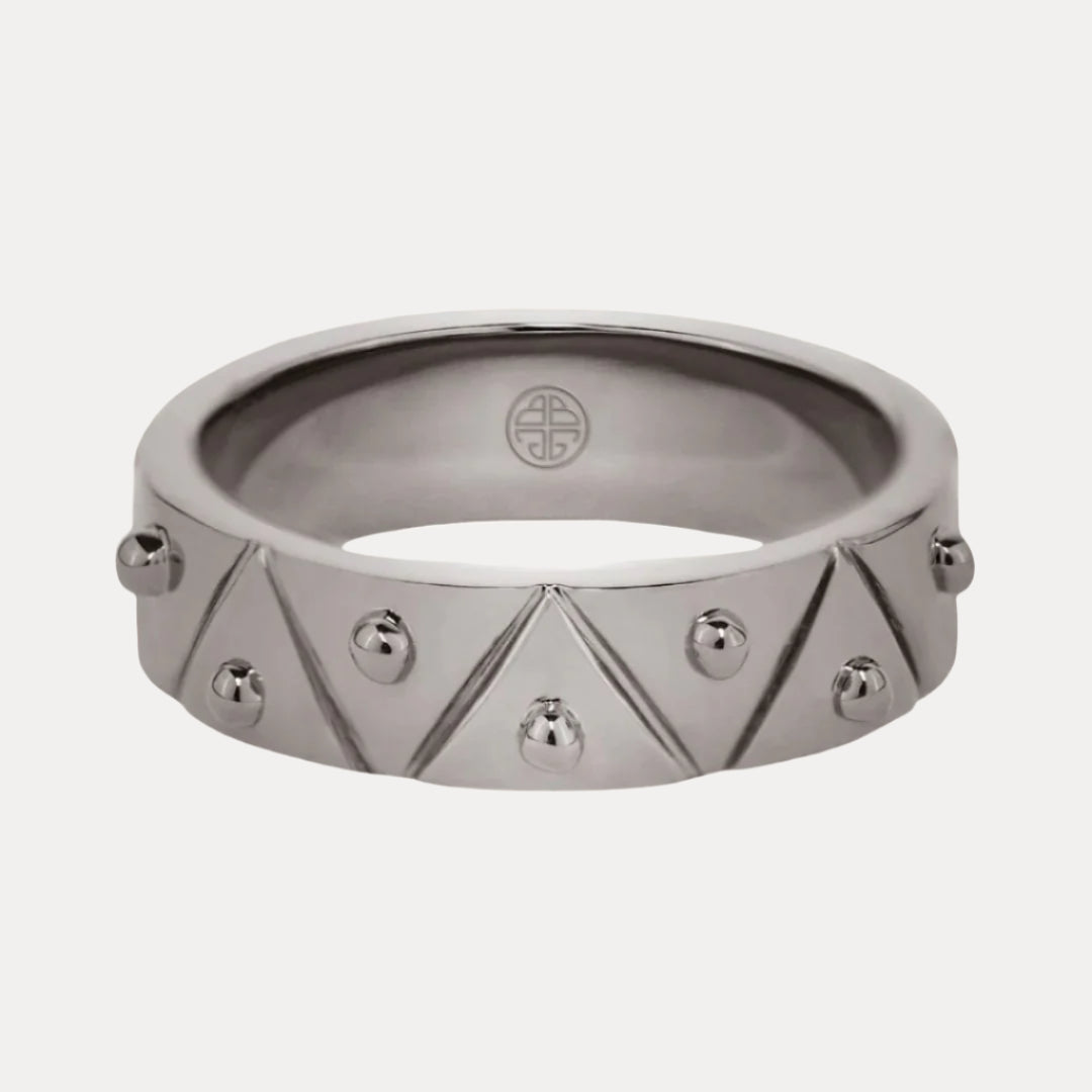 Palladium Dark Gold Plated Brass "Feel" Serenity Ring for Women | BuDhaGirl