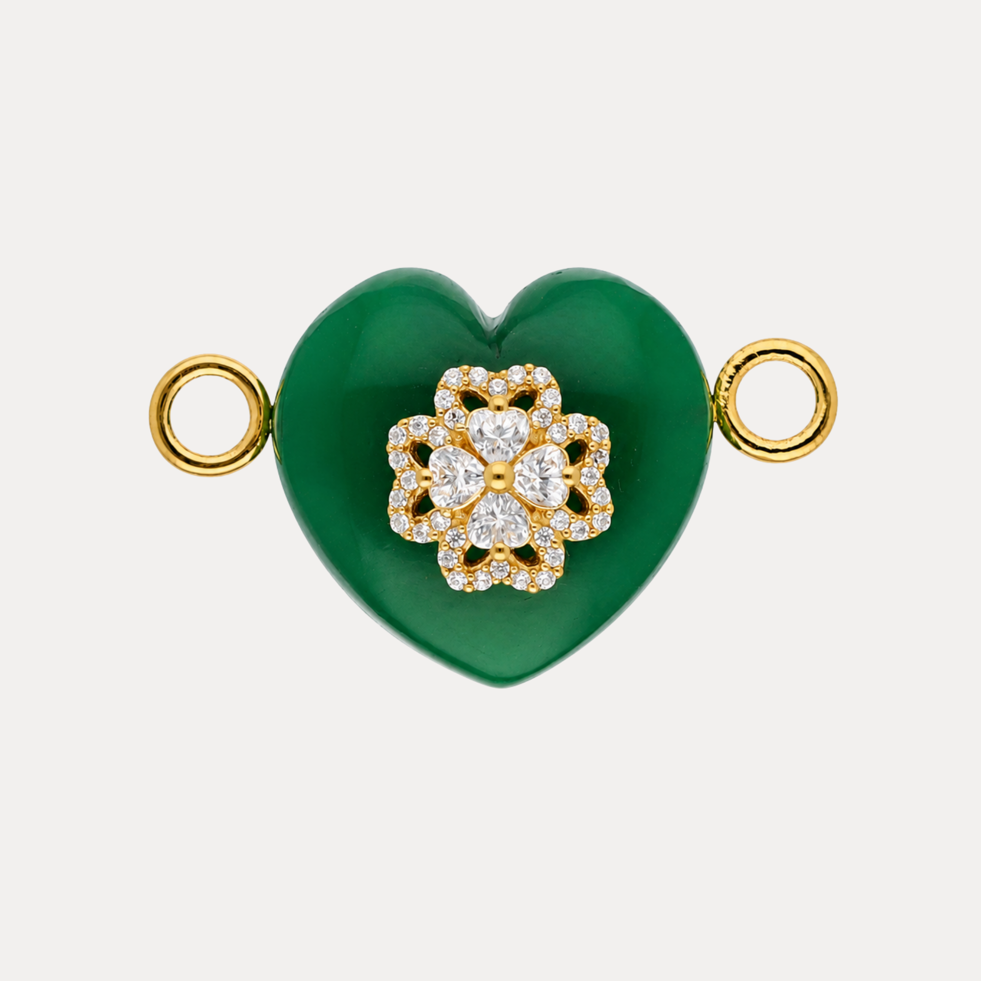 Green Onyx Heart Charm