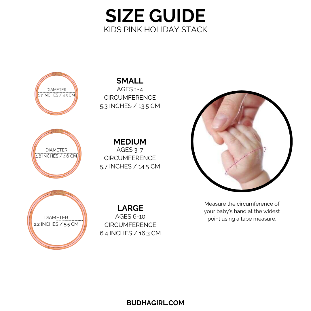 Kids Pink Holiday Stack | All Season Bangle Bracelets for Children | BuDhaGirl