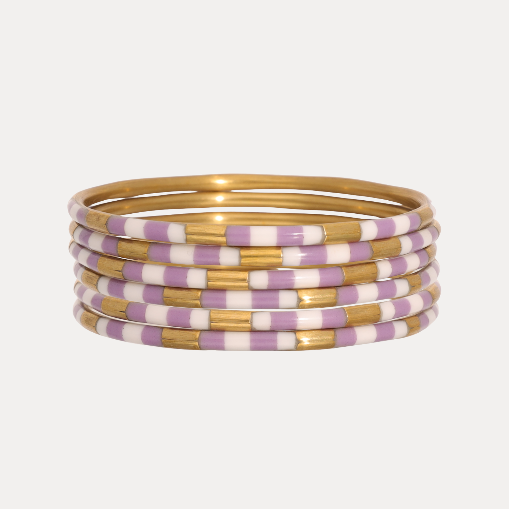 Lilac/White Veda Bangles - Set of 6