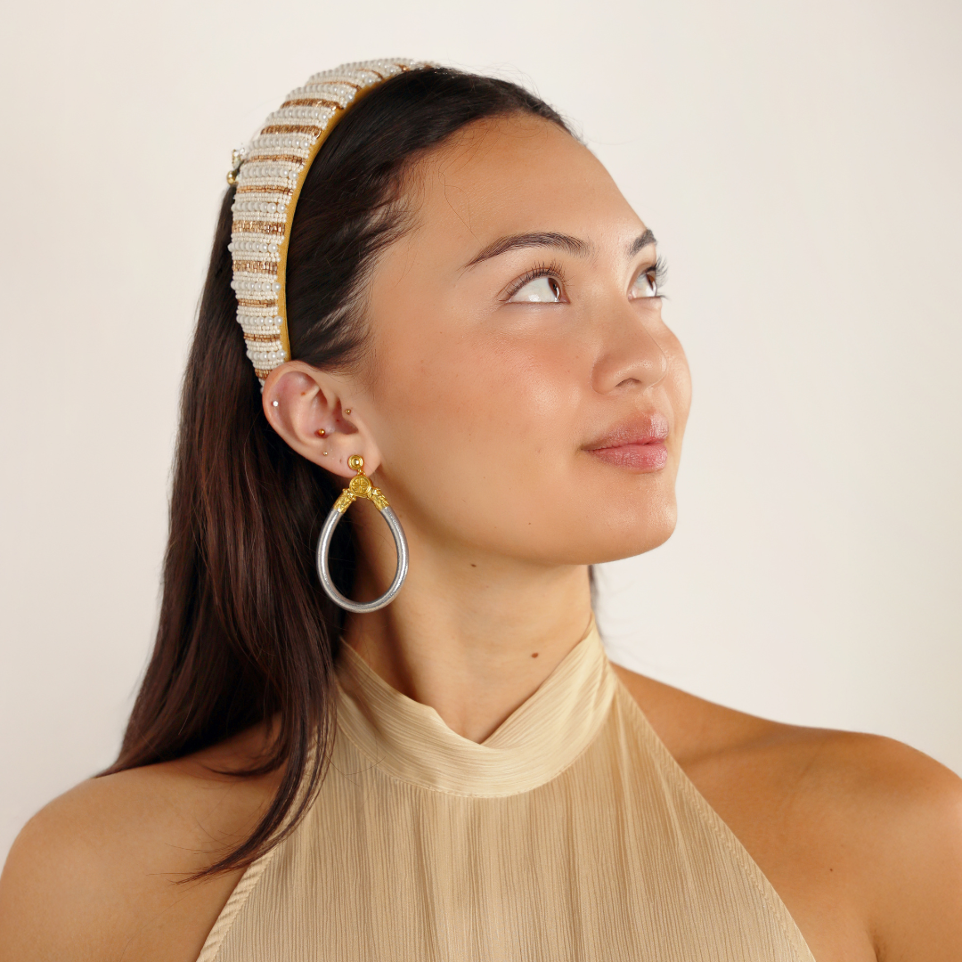 Nisha Cream Beaded Pearl Headband