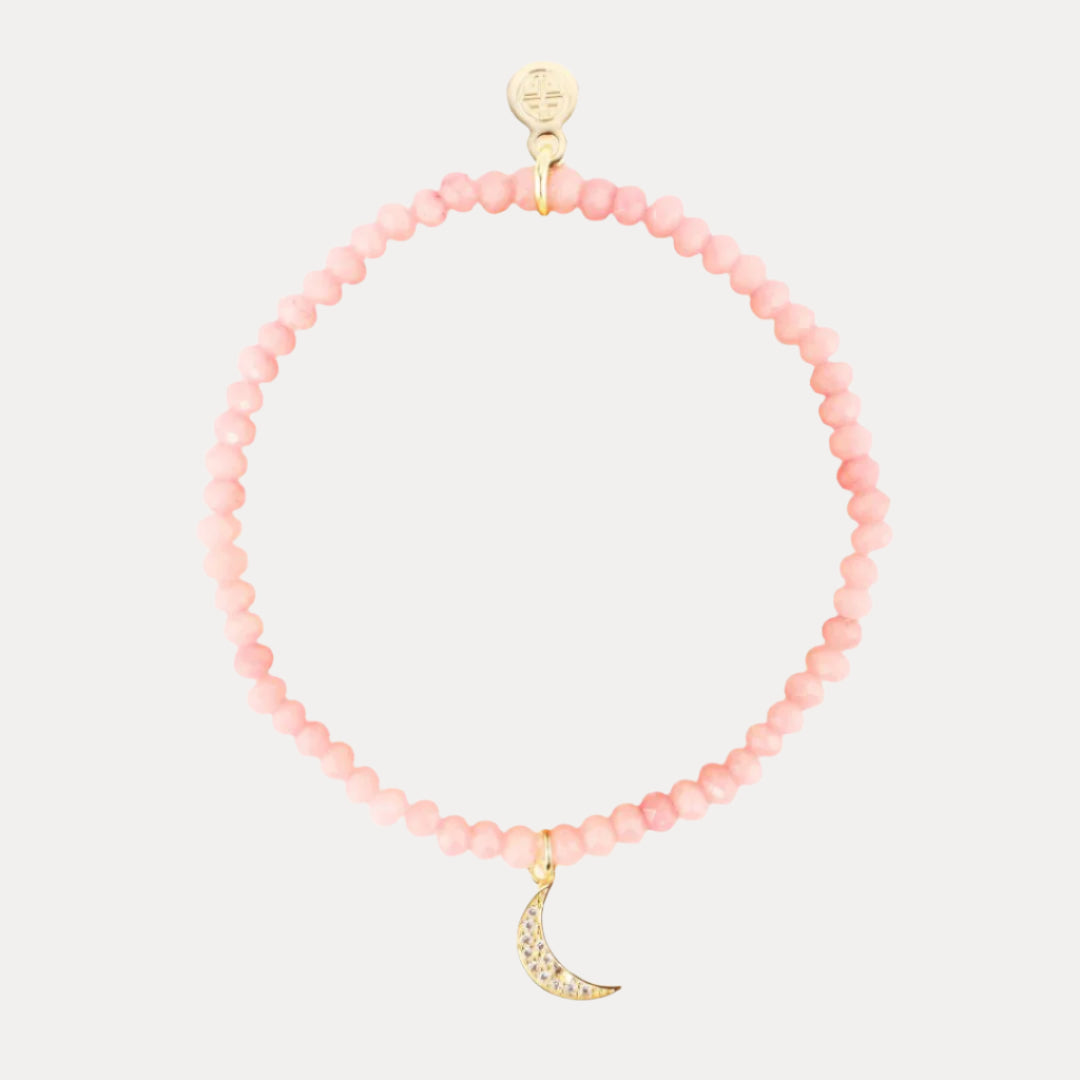 Luna Bracelet - Peony With Moon Charm