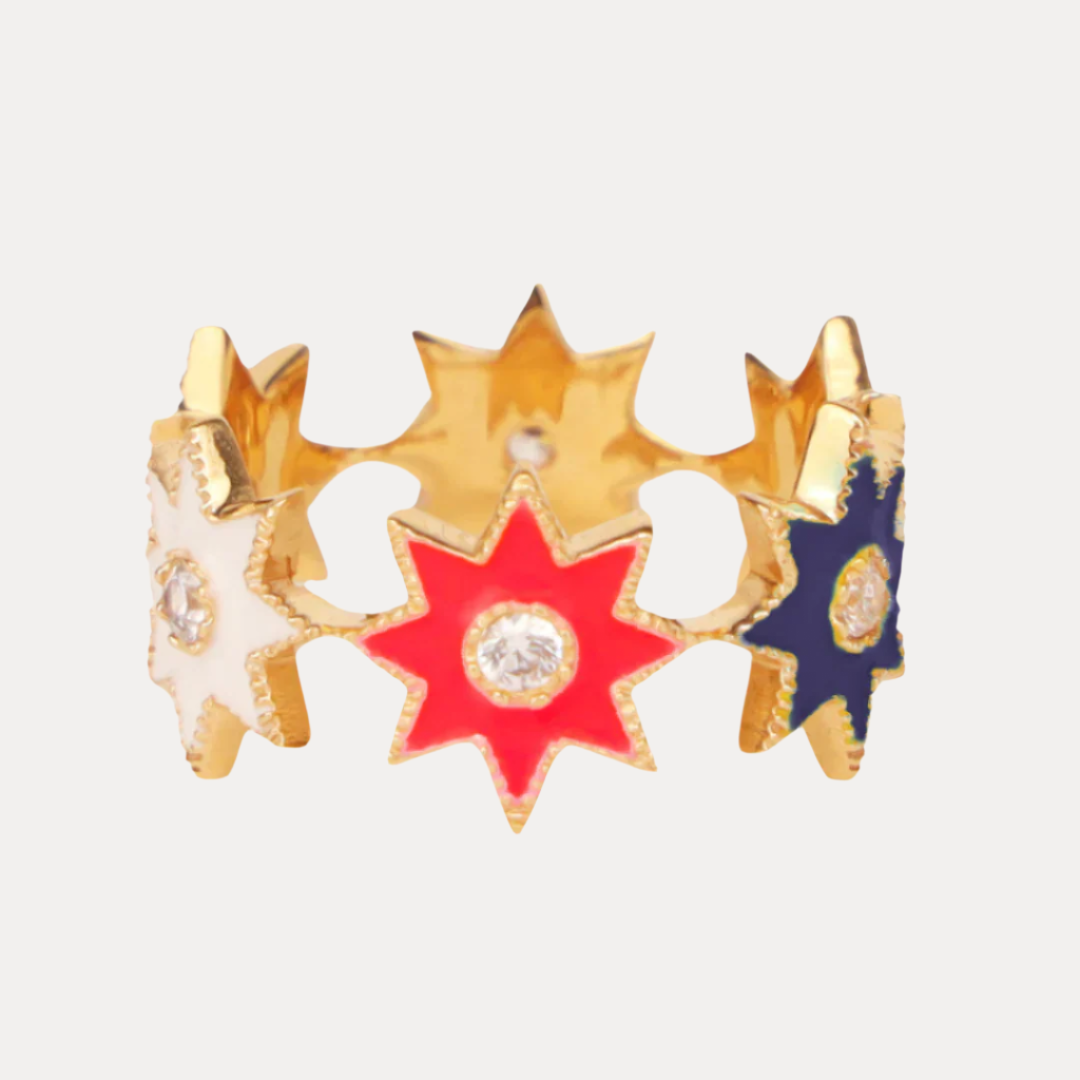 Anillo Star Cluster - Rojo, Blanco y Azul