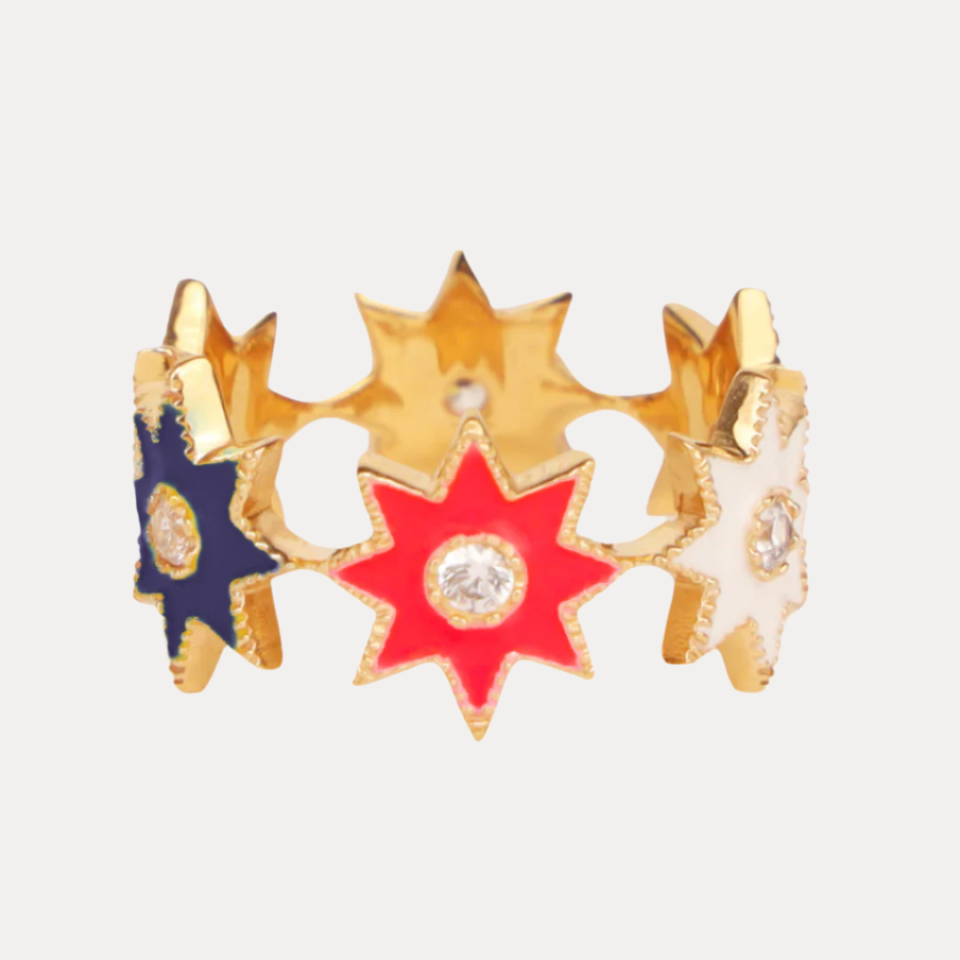 Anillo Star Cluster - Rojo, Blanco y Azul