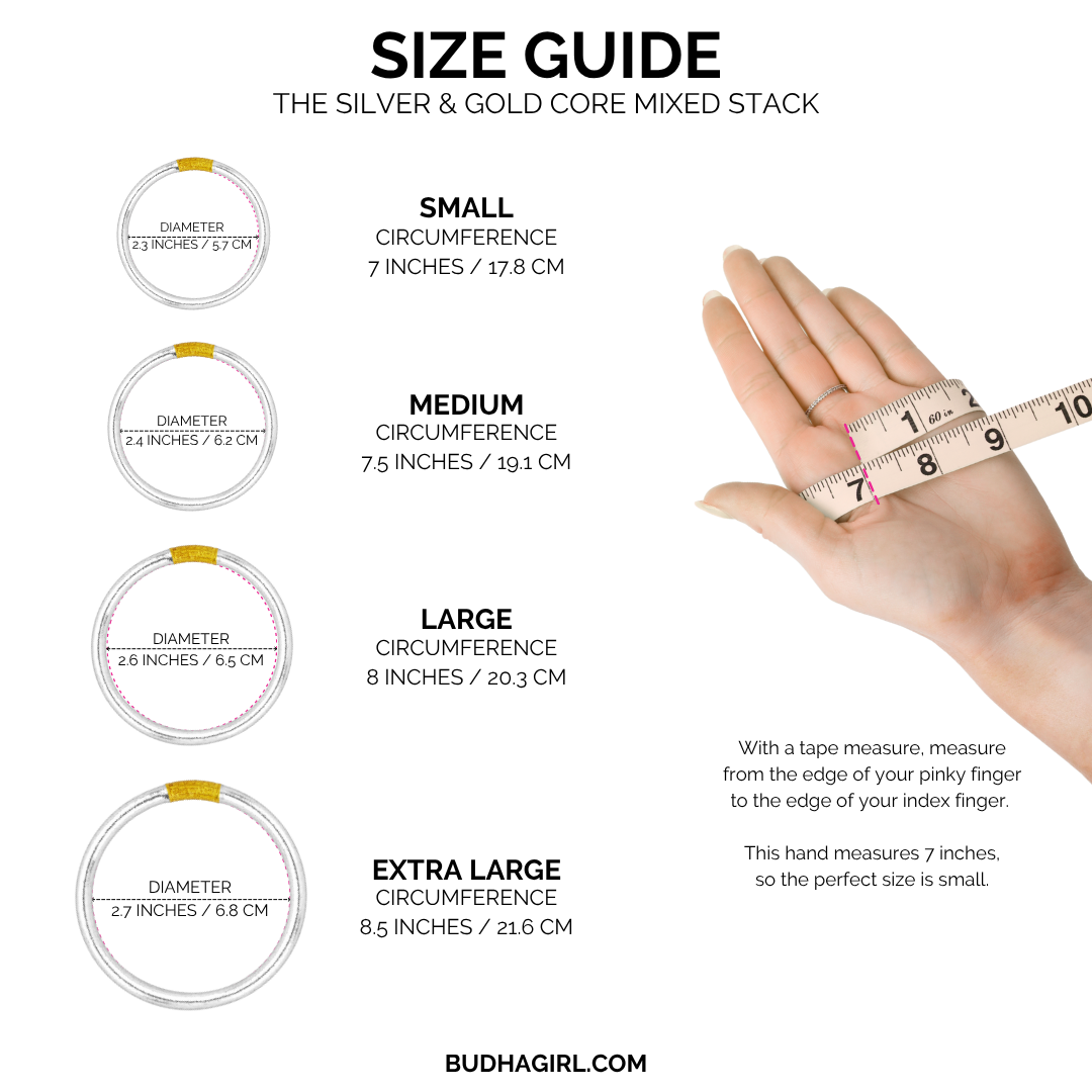 The Silver & Gold Core Mixed Stack | Bangles, Bracelets, Jewelry | BuDhaGirl