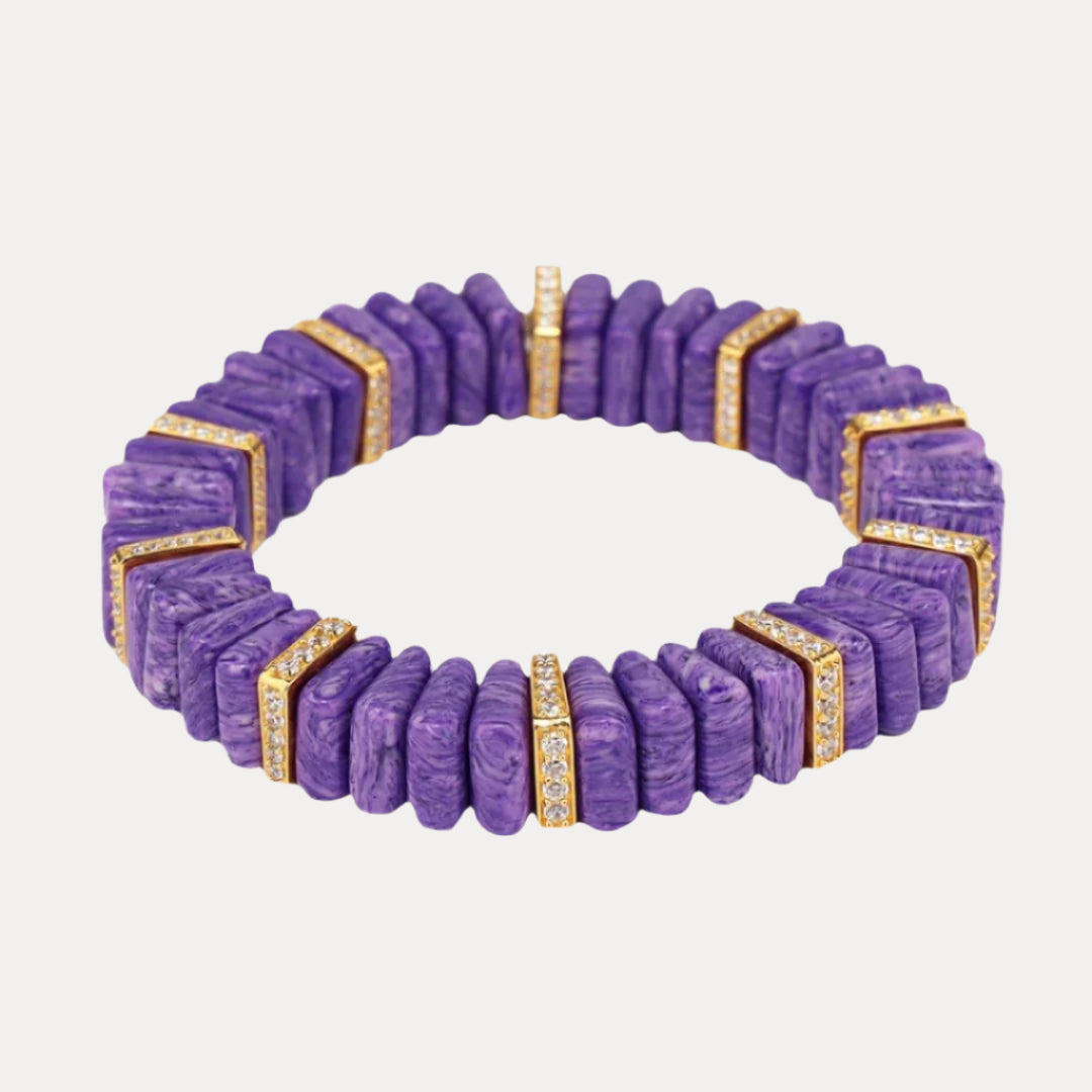 Charoite Tablet Beaded Bracelet for Women | BuDhaGirl