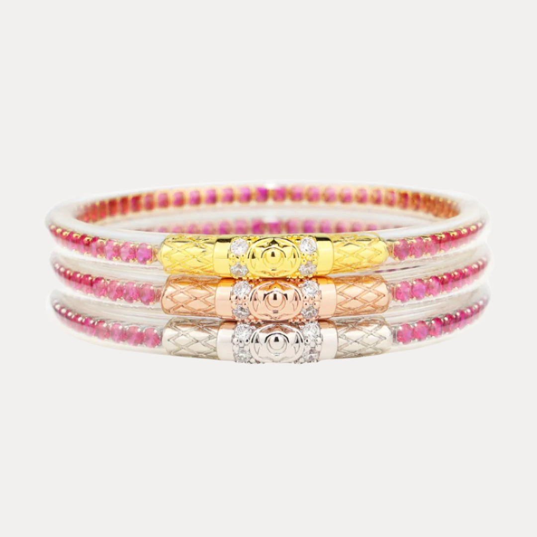Hot Pink Crystal Bangle Bracelets for Women | BuDhaGirl