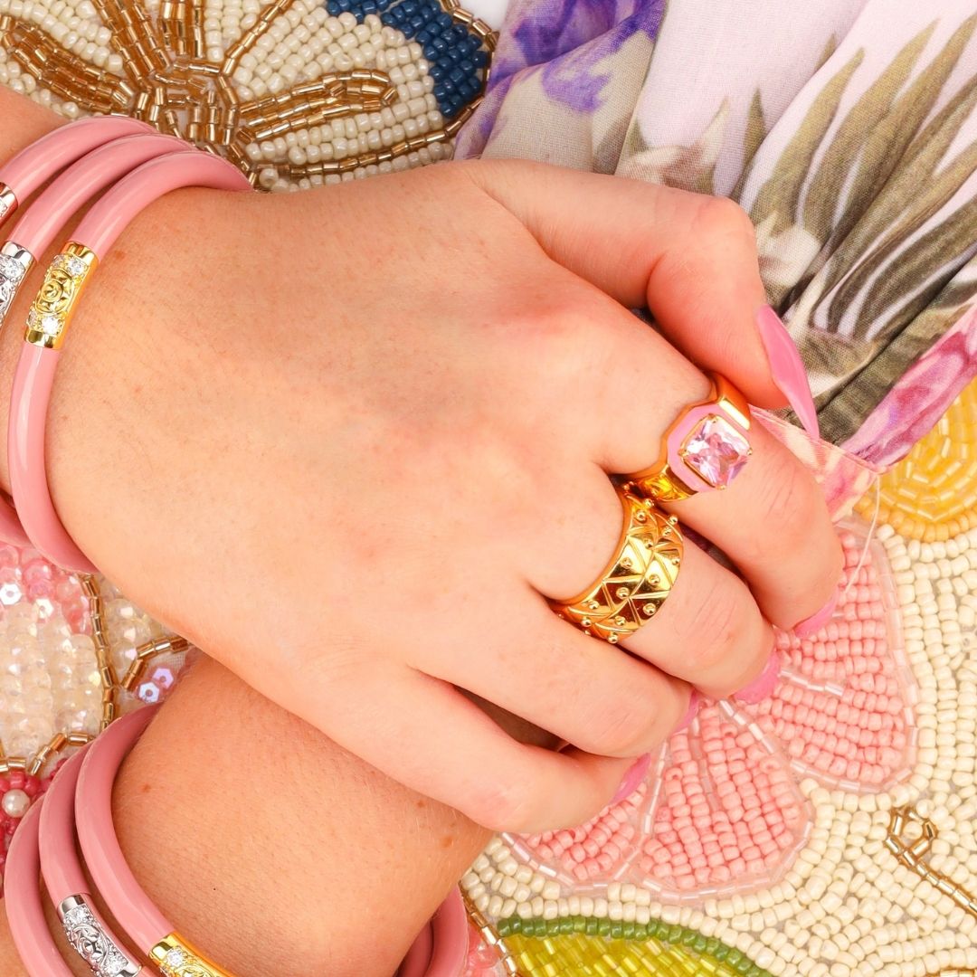 Anillo Cushion - Rosa