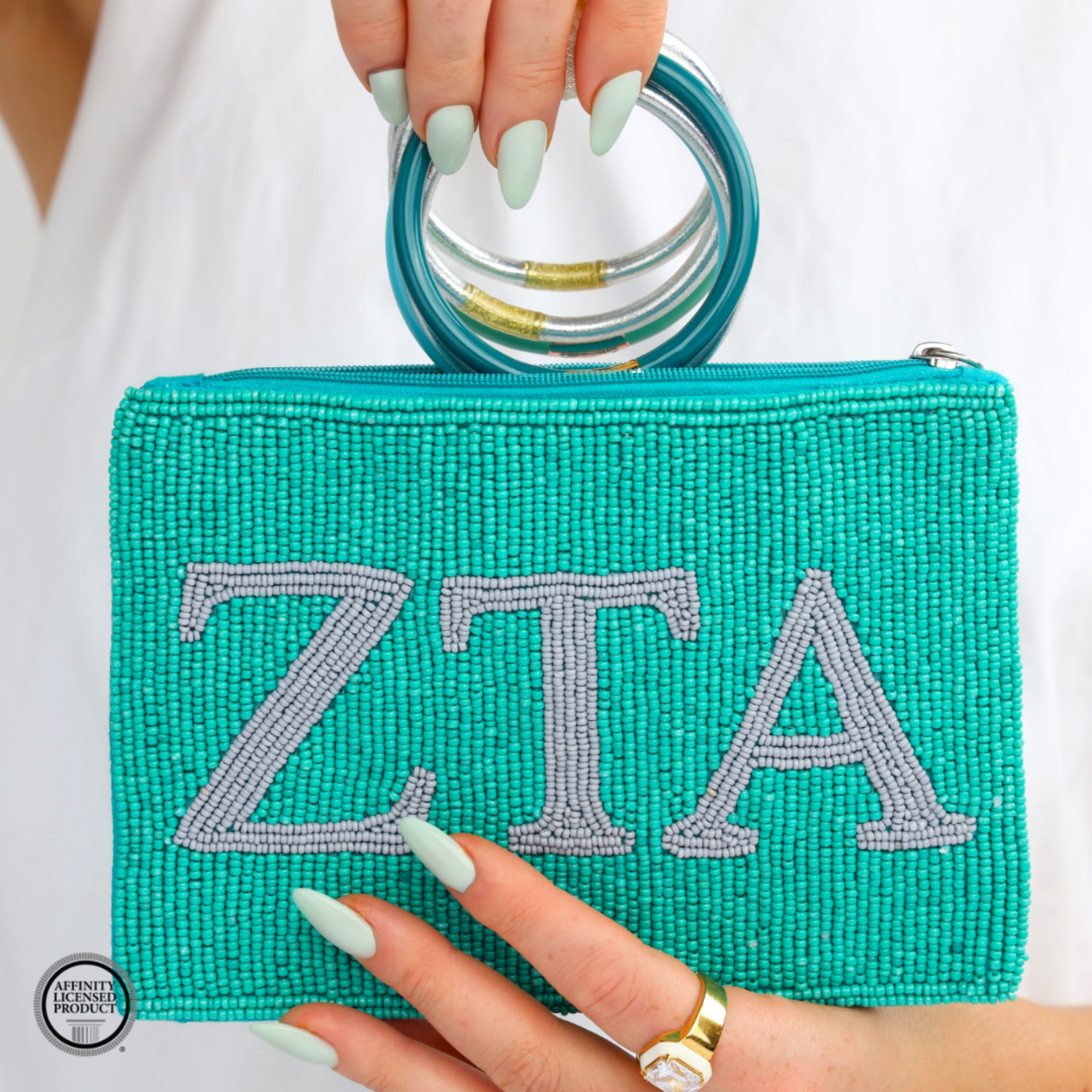 Zeta Tau Alpha Beaded Pouch