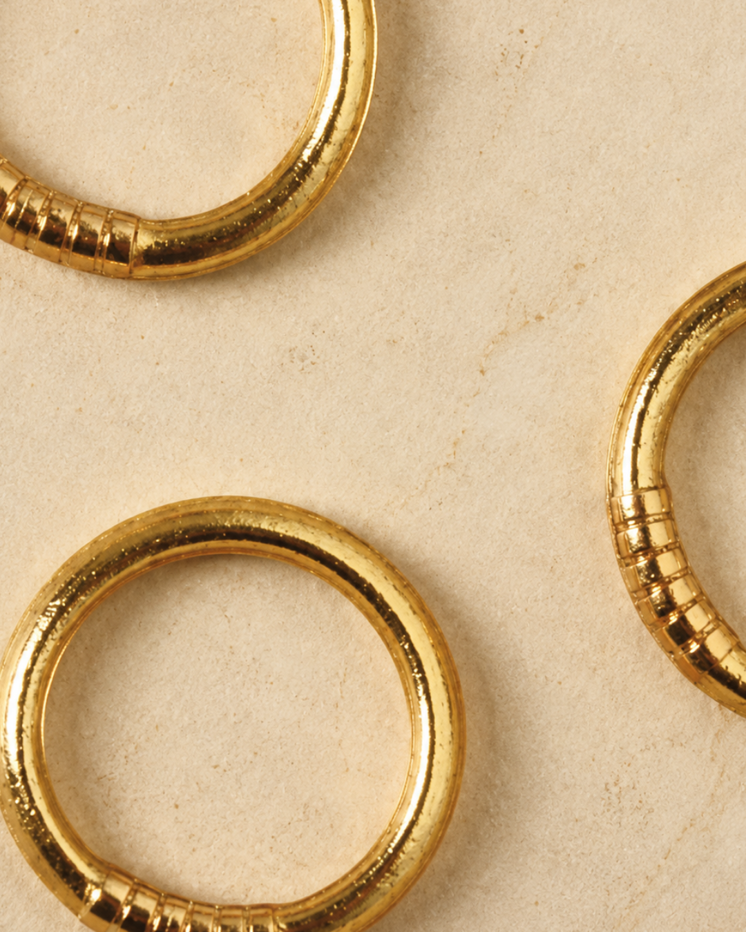 a group of gold rings