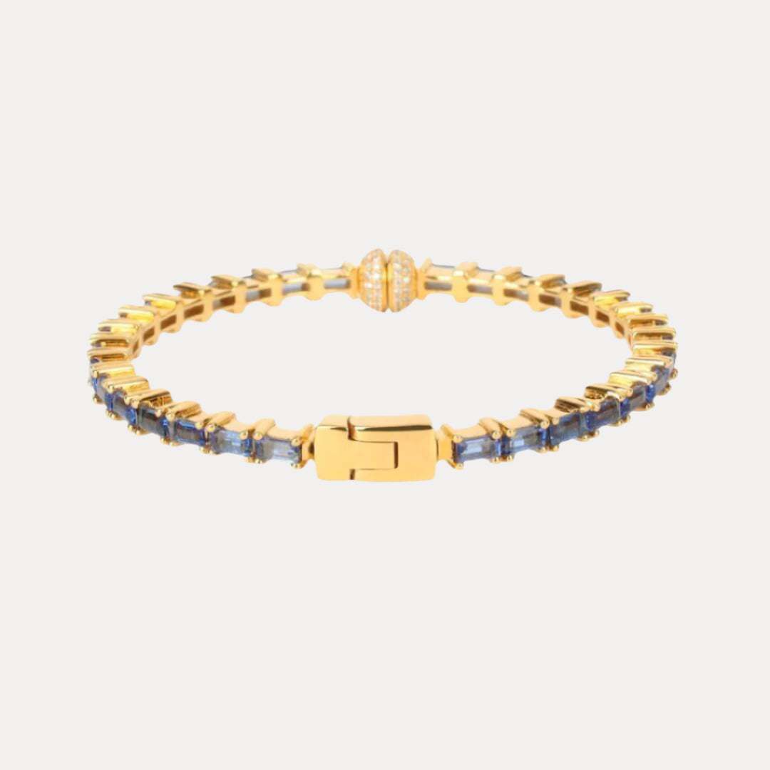 Blue Sapphire Baguette Crystals Aurora Bracelet | BuDhaGirl