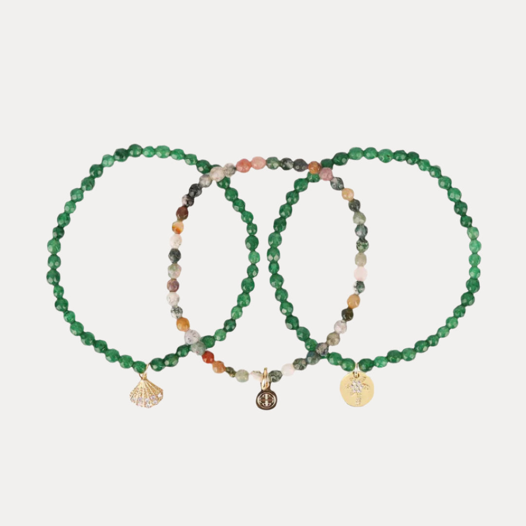 Green & Purple Crystal Bracelet Sets for Women | BuDhaGirl