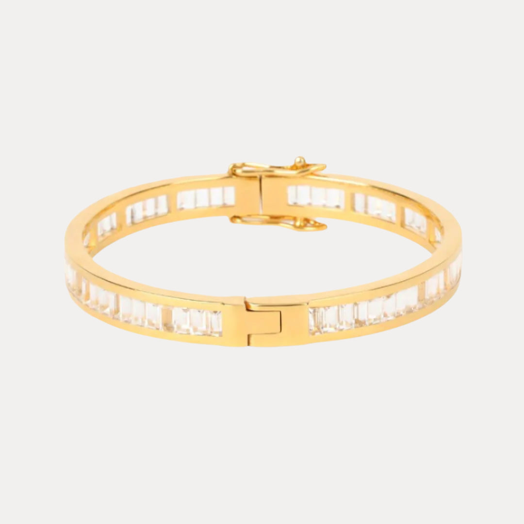 Clear Crystal Gold Dipped Infinity Bracelet | BuDhaGirl