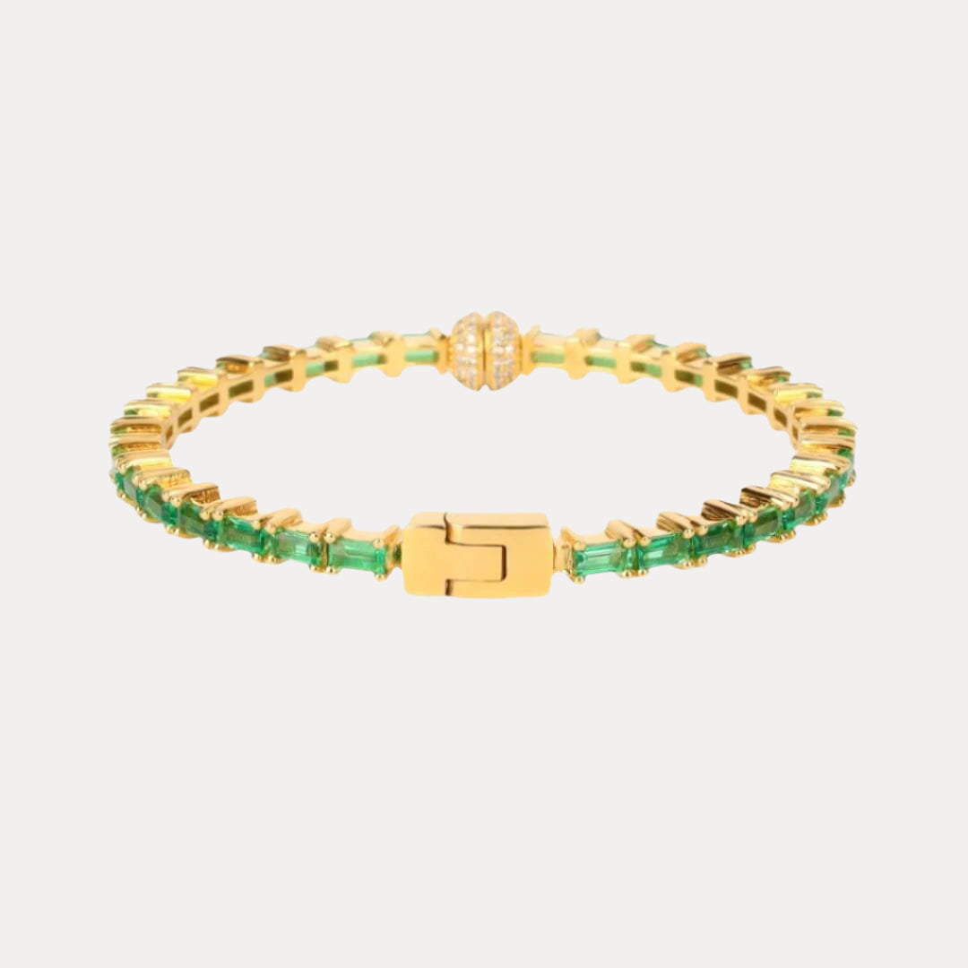 Emerald Baguette Crystals Aurora Bracelet | BuDhaGirl