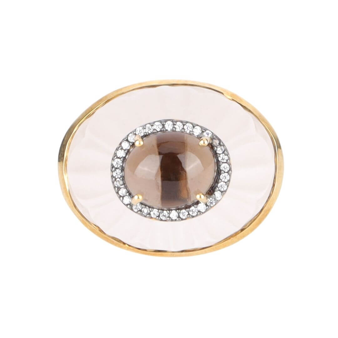 Smoky Quartz Cabochon Diva Ring | BuDhaGirl