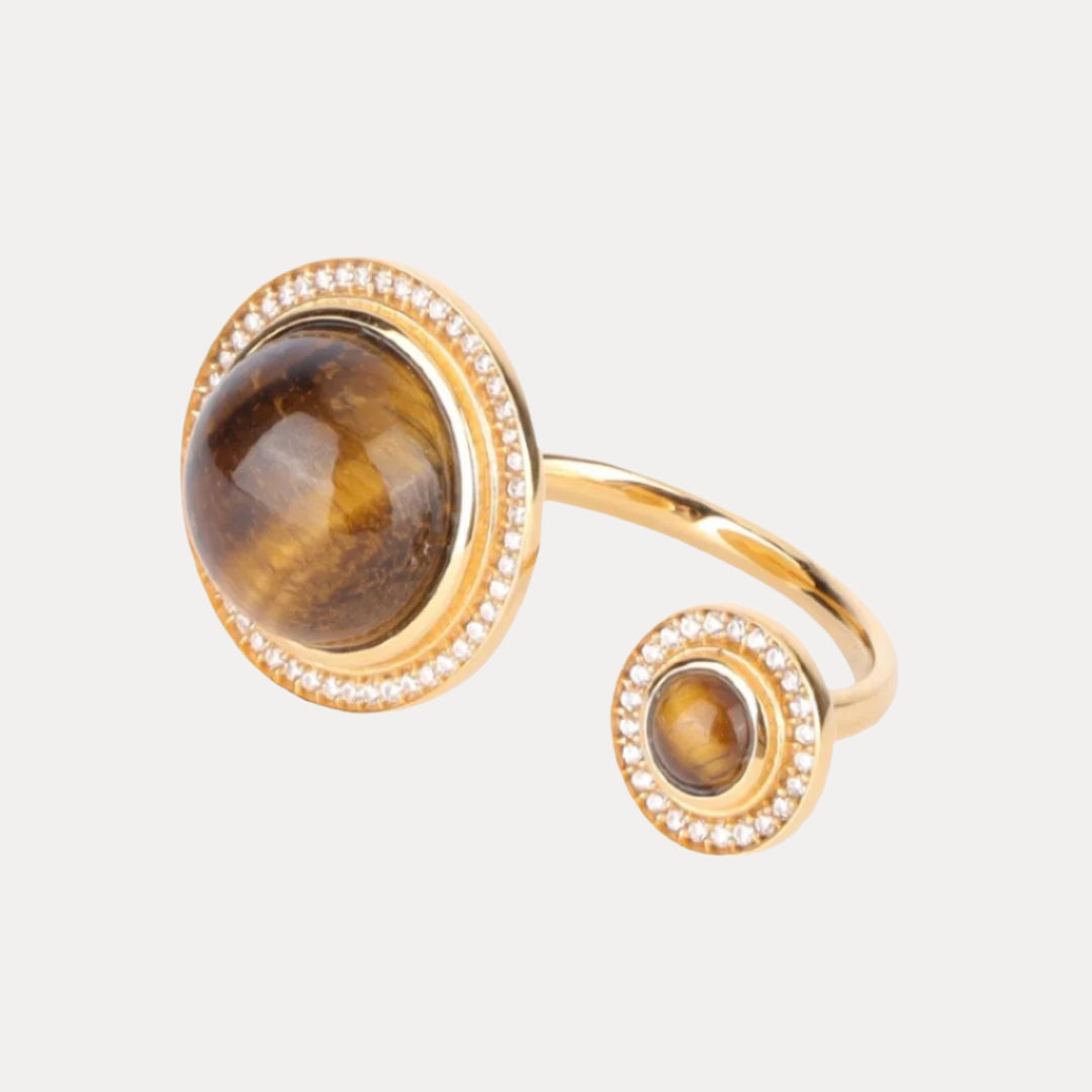Tiger Eye Maxi Orbit Adjustable Size Ring | BuDhaGirl