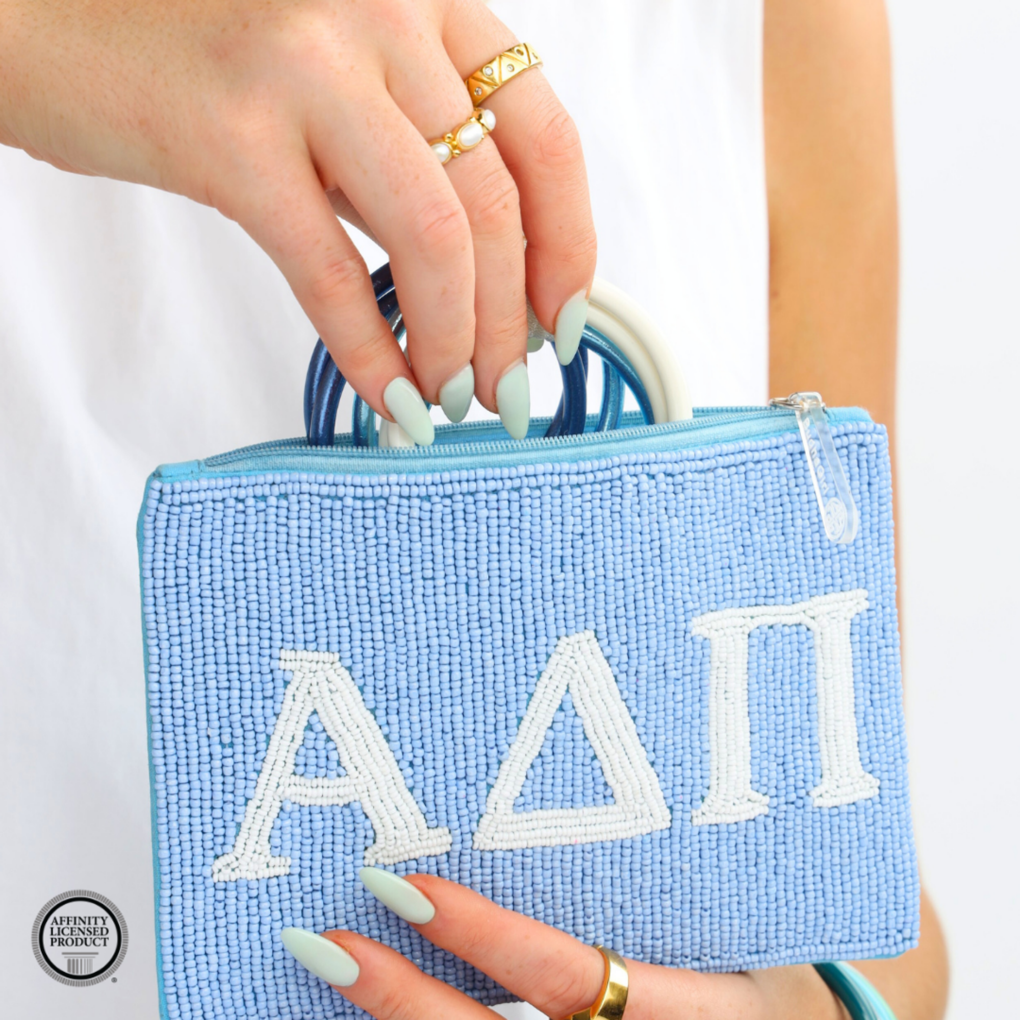 Alpha Delta Pi Beaded Pouch