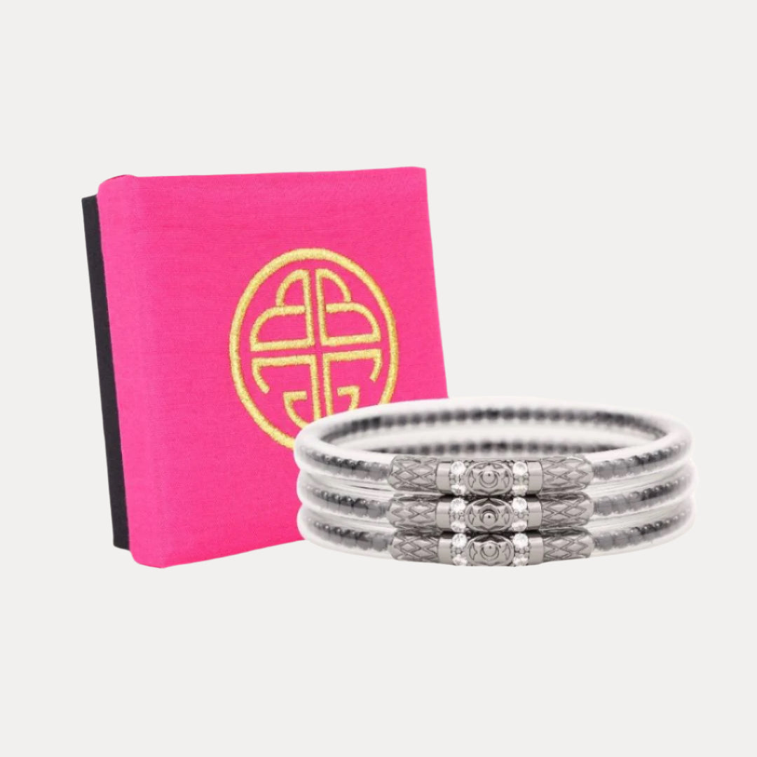 Three Queens All Weather Bangles - Black Spinel | BuDhaGirl