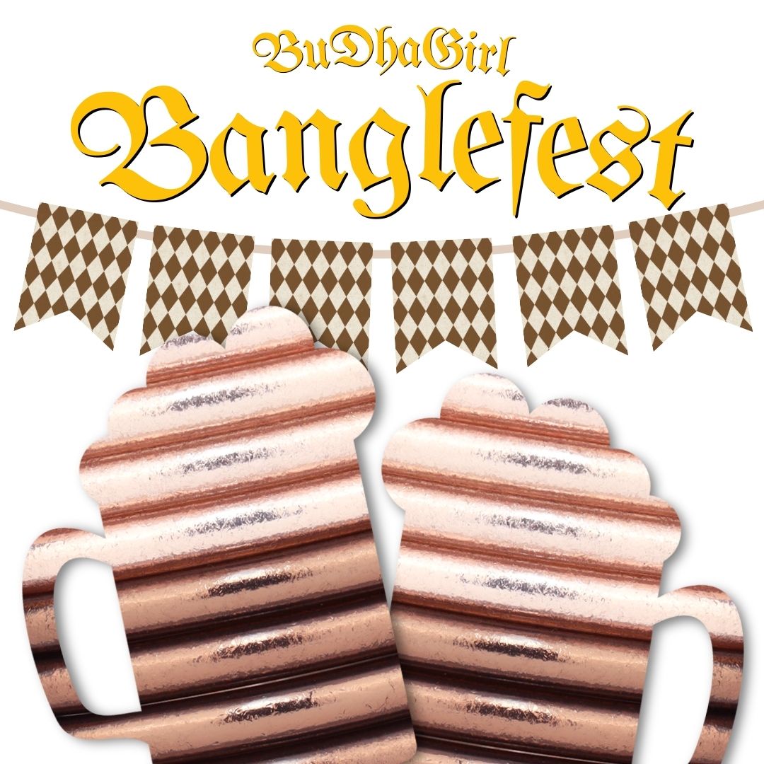 Champagne and Meteorite All Weather Bangles Bracelets Bundle for Banglefest | BuDhaGirl