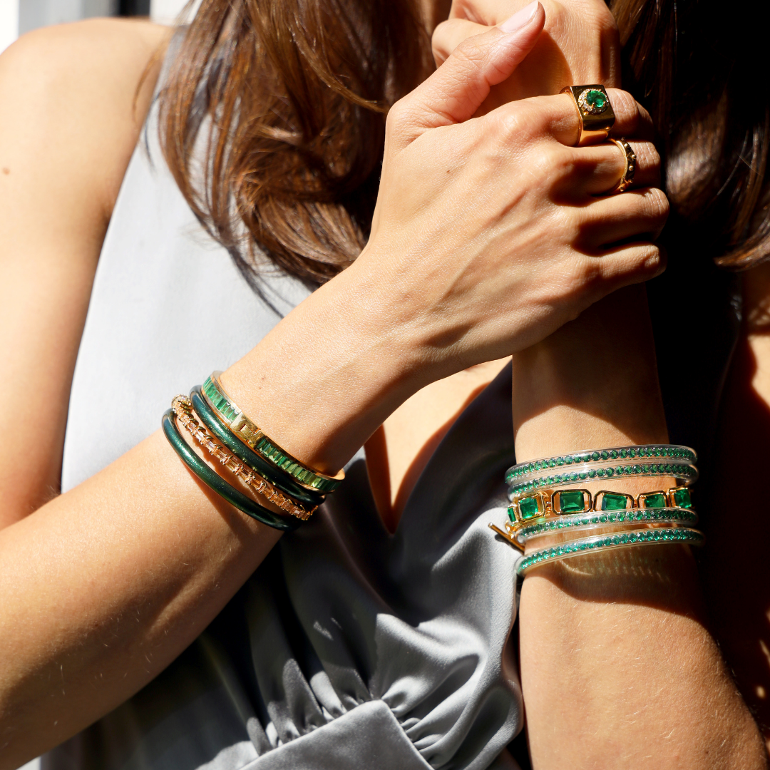 Emerald Holiday Bangle Bracelet Collection | BuDhaGirl