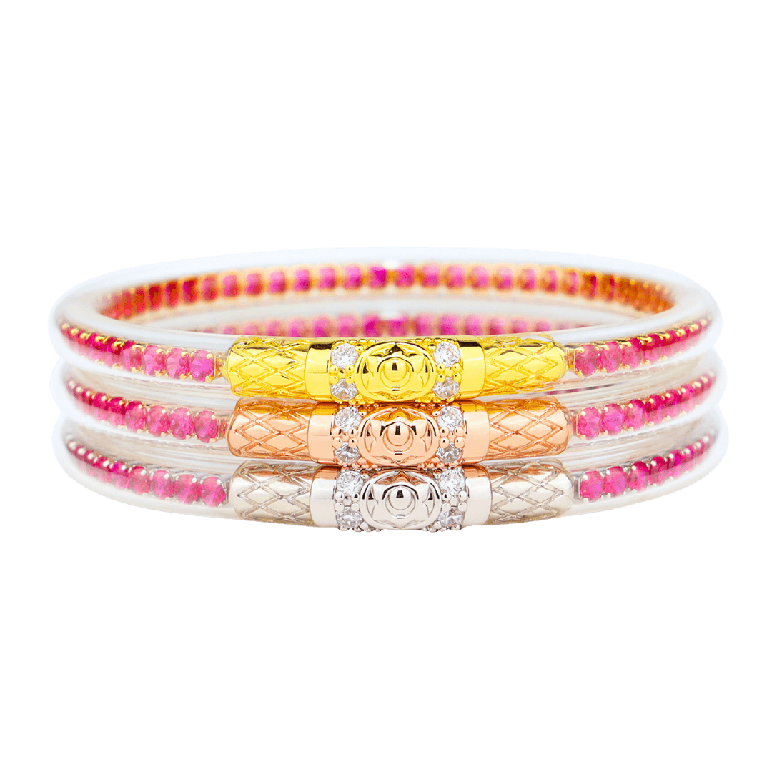 Epic Pink Three Queens All Weather Bangles Bracelets | BuDhaGirl