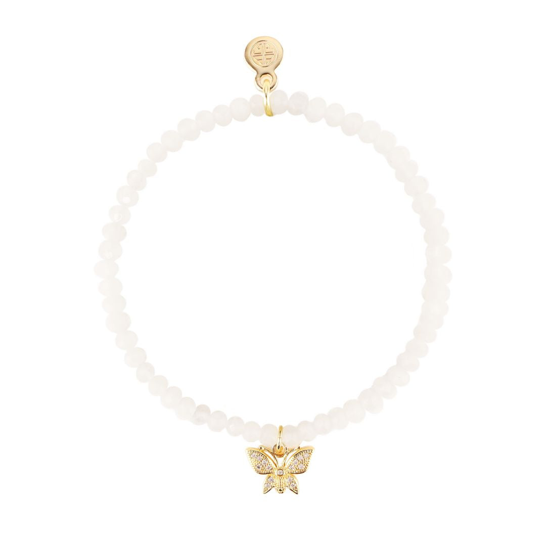 Luna Bracelet - Gardenia With Butterfly Charm