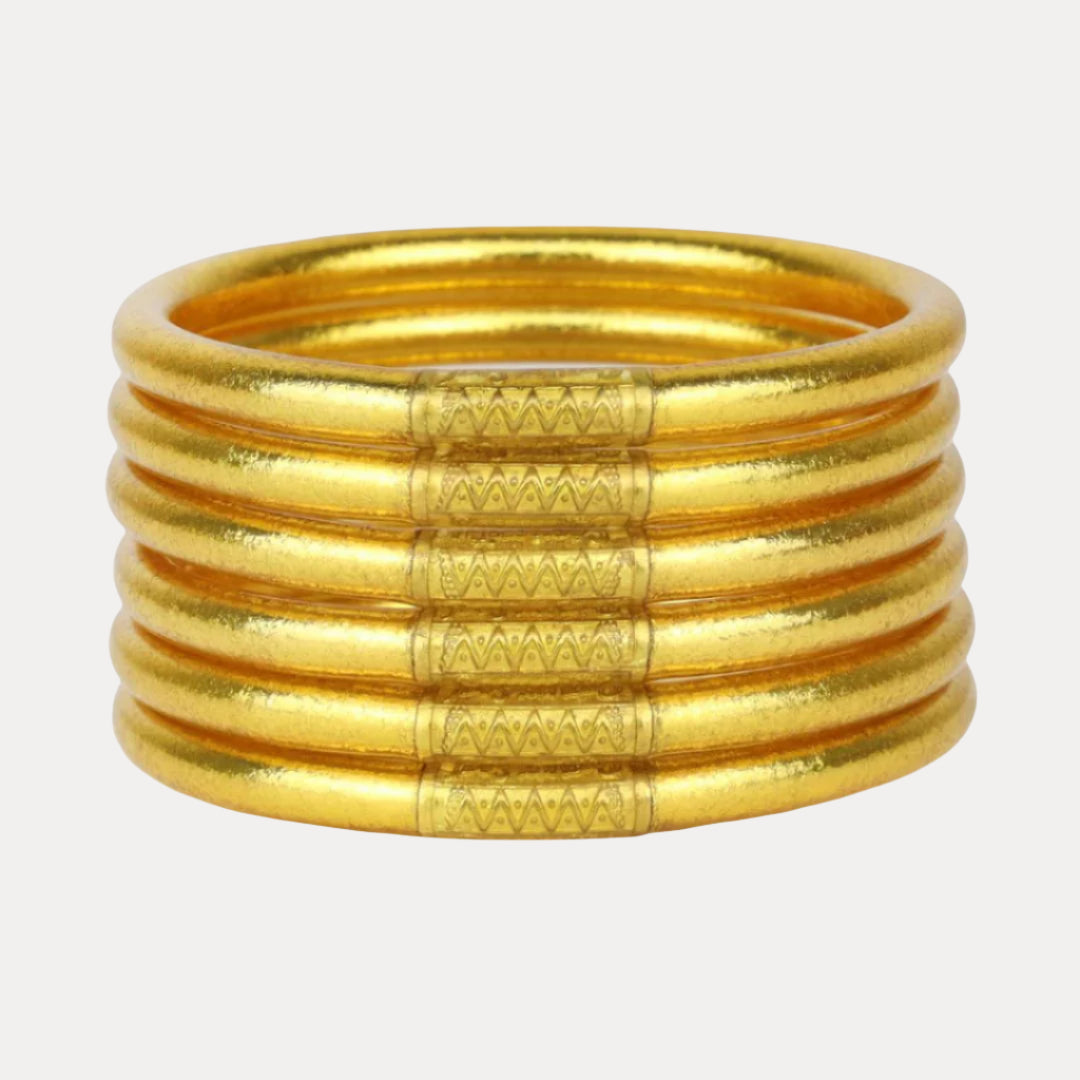 12.01.101.44.S6,12.01.101.44.M6,12.01.101.44.L6,12.01.101.44.XL6, Gold All Weather Bangles® (AWB®) - Serenity Prayer | Bangle Bracelets for Women | BuDhaGirl