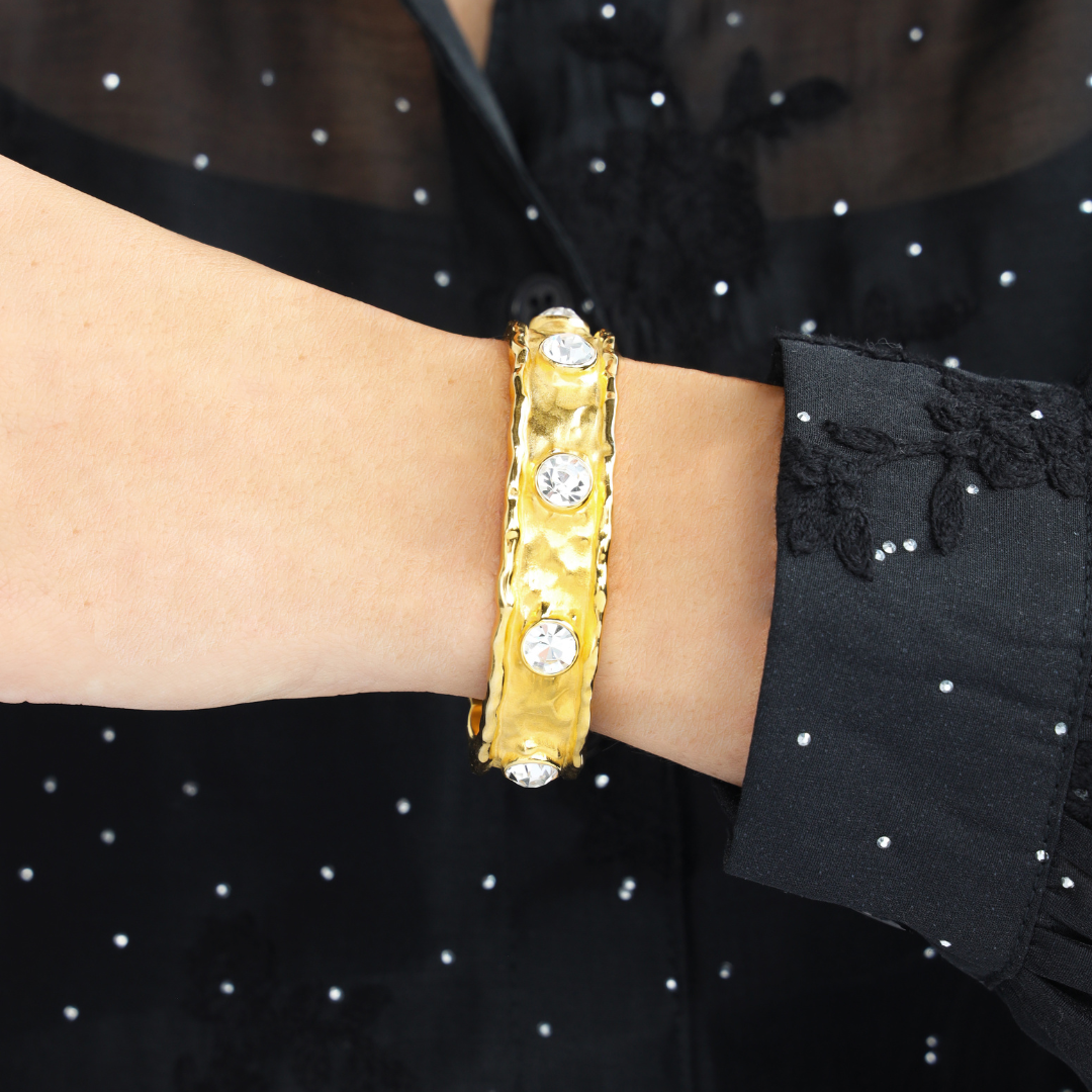 Gold Seven Crystal Cuff Bracelet | BuDhaGirl