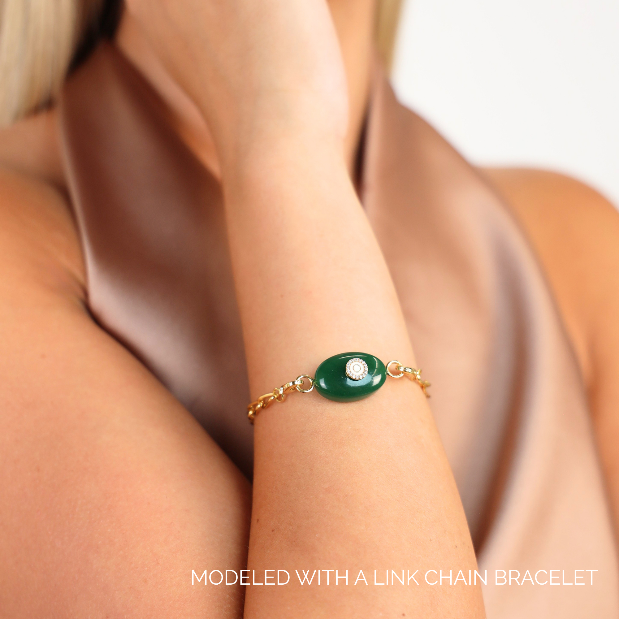 Green Onyx Eye Charm