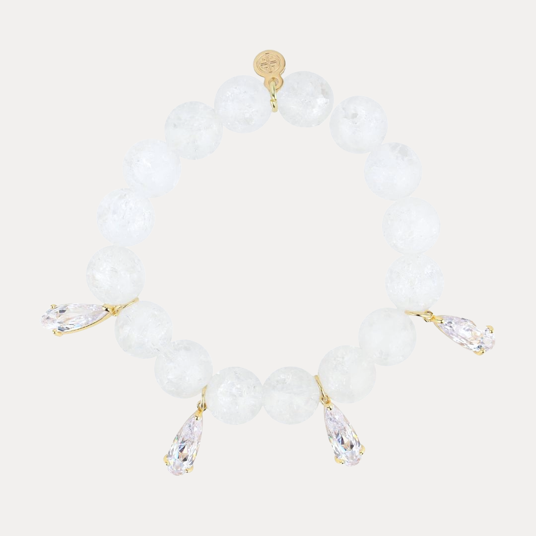 Icicle Bracelet | Crystal Clear Beaded Bracelet for Women