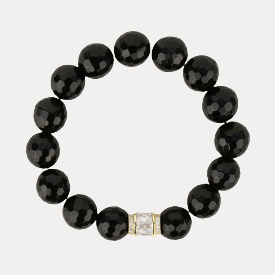 Mizuki Duo Bracelet Set | Black & Gold Beaded Bracelets