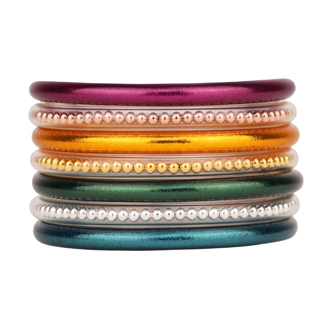 Mardi Gras Magnifique Luxe Bangle Bracelet Stack of the Week | BuDhaGirl