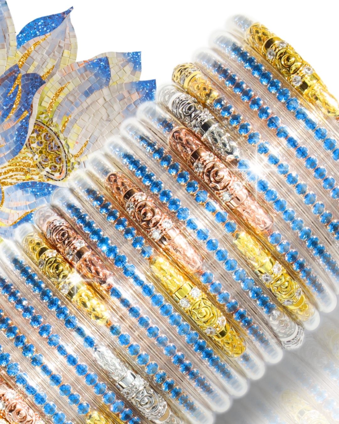 Sapphire Three Queens All Weather Bangles Bracelets | BuDhaGirl