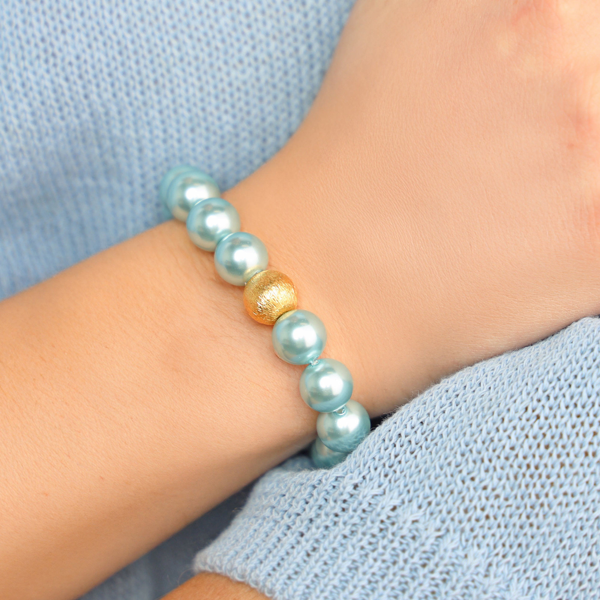 a bracelet on a person's wrist