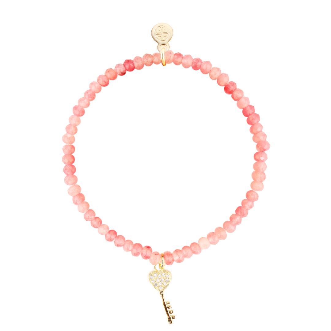 Luna Bracelet - Rose With Key Charm