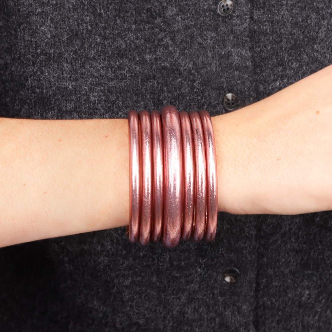 Rose Gold All Weather Bangles Bundle | Bangles, Bracelets, Jewelry | BuDhaGirl