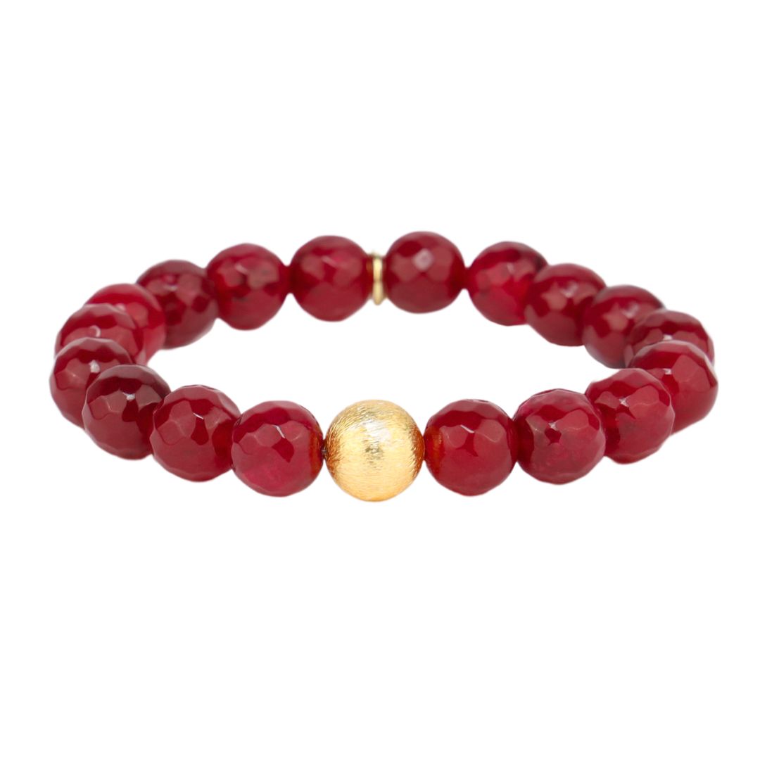 Ruby Red Bianca Beaded Bracelet For Women | BuDhaGirl