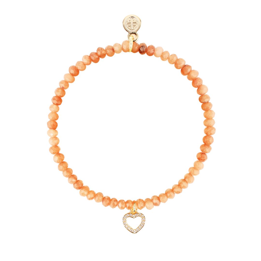 Luna Bracelet - Terracotta With Heart Charm