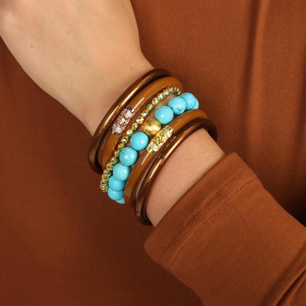 a person wearing bracelets