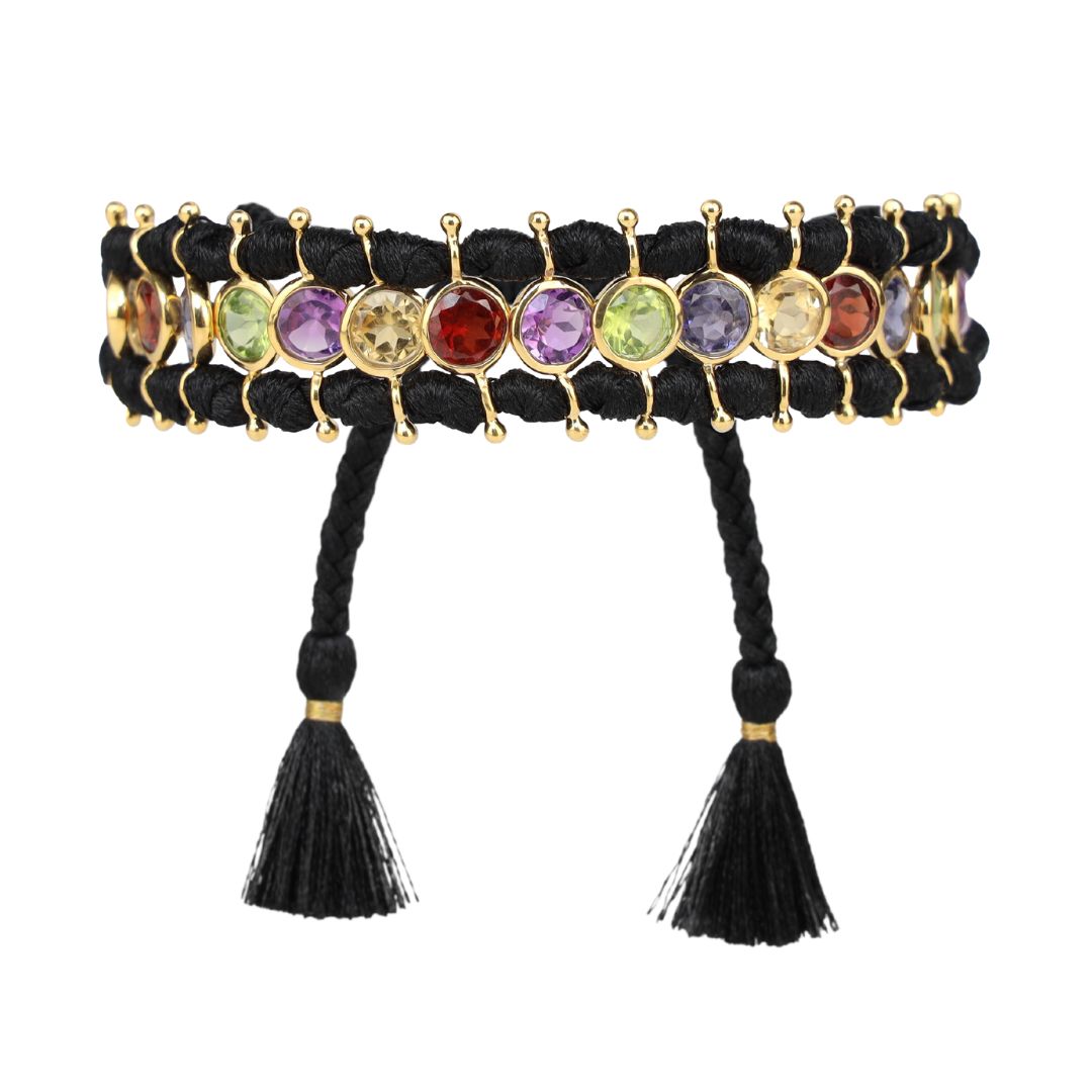 Viv String Bracelet - Black/Multi | BuDhaGirl