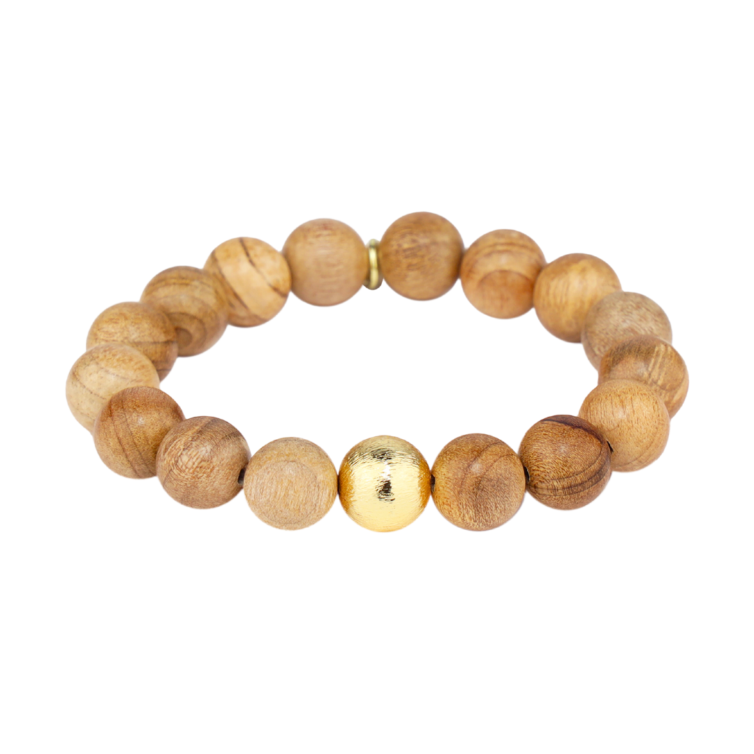 Ashen Wood Beaded Bracelet For Women | BuDhaGirl