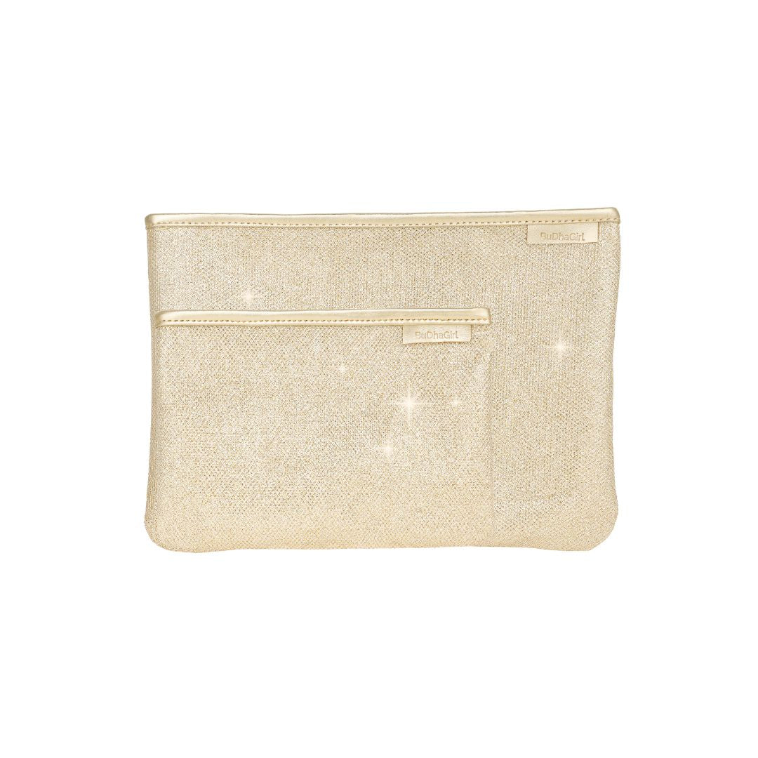 Small/Medium Gold Glitter Stardust Canvas Pochette | BuDhaGirl