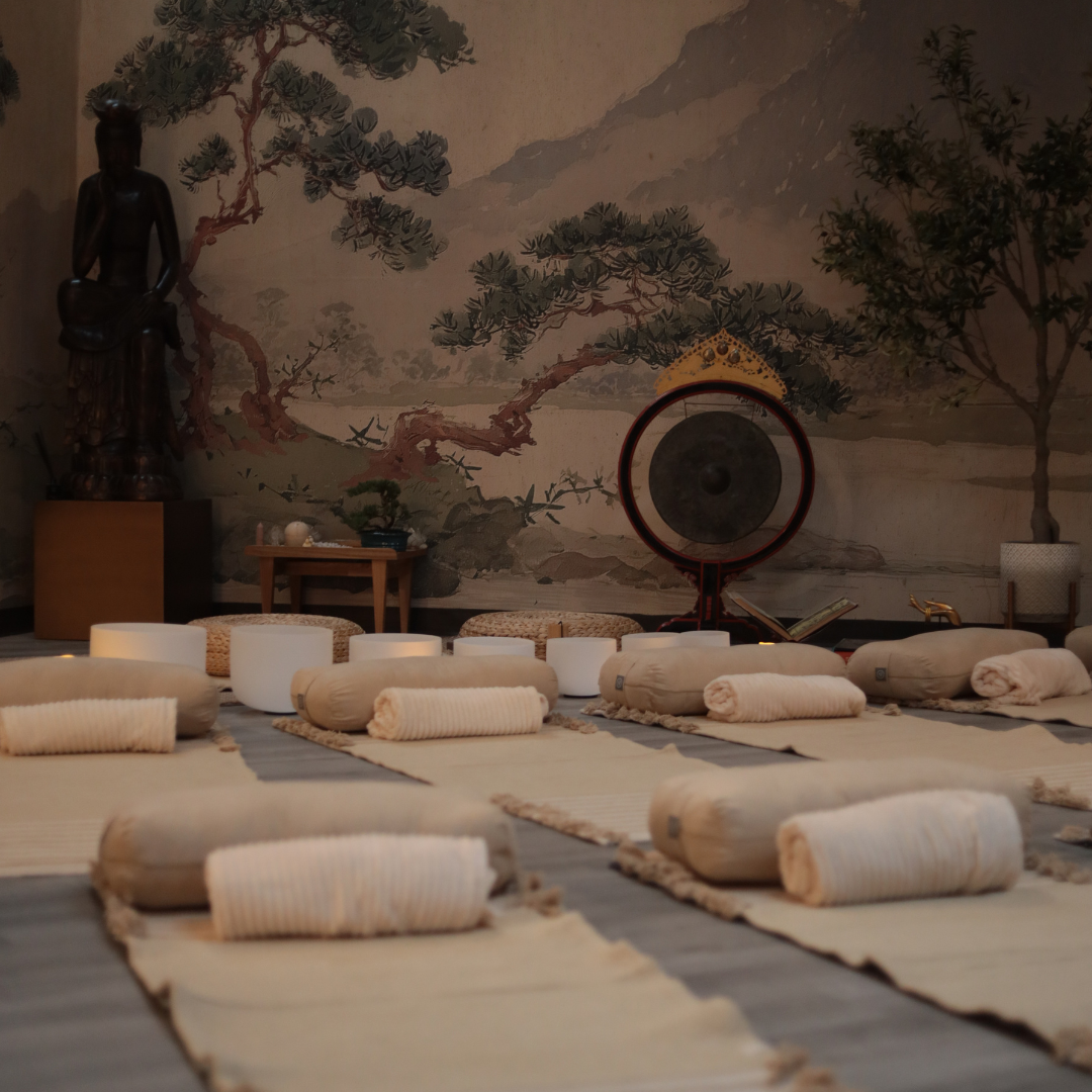 a room with many rolls of towels