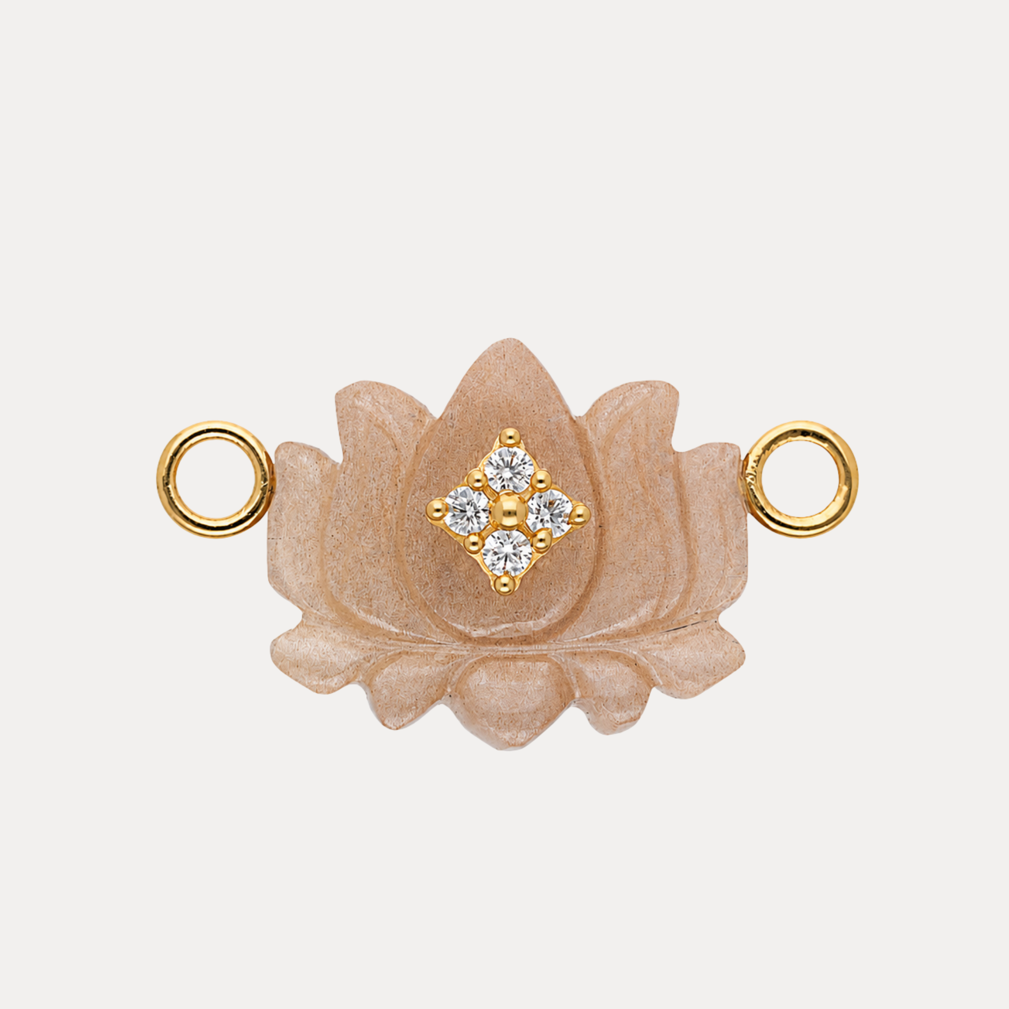 Chocolate Moonstone Lotus Charm