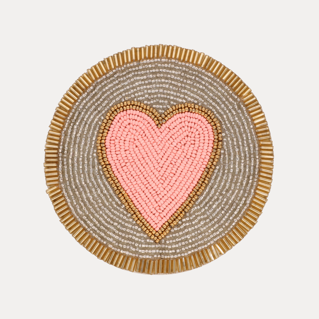 Pink Heart Coasters - Set of 4