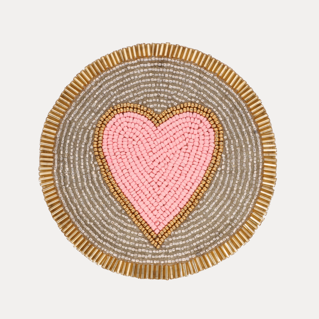 Pink Heart Coasters - Set of 4