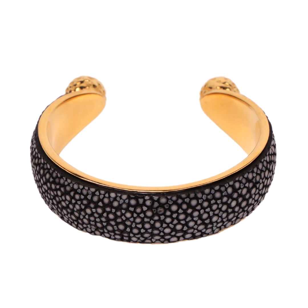 Jolene Crescent Gold-Dipped Stingray Cuff | BuDhaGirl