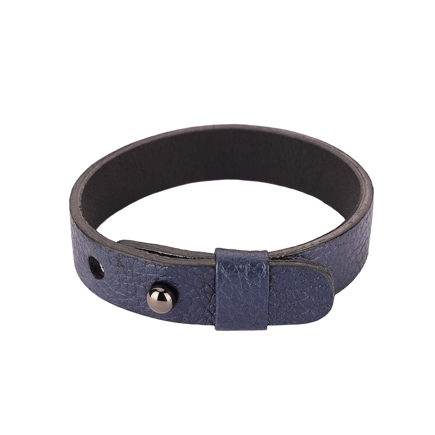 Navy Blue Leather Bracelet for Men | Mens Jewelry and Bracelets for Men | BuDhaGirl